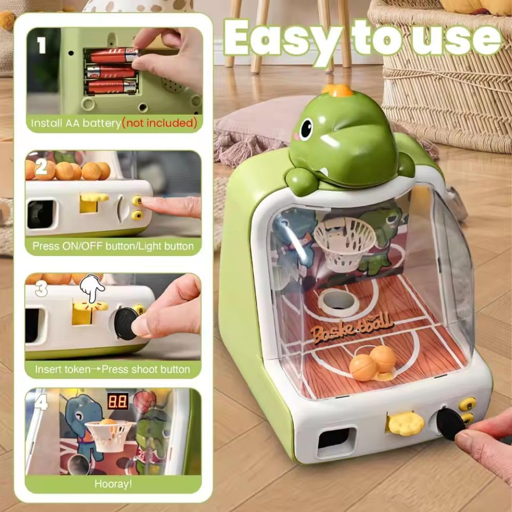 Dinosaur Tabletop Basketball Shooting Game Toy for Kids