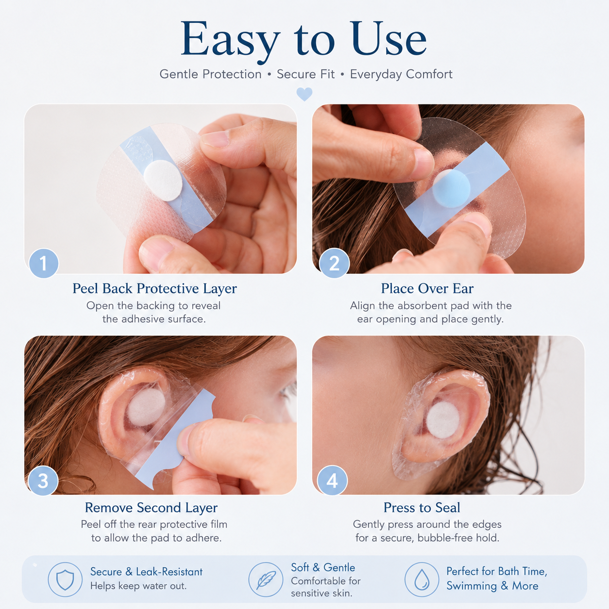 Baby Waterproof Ear Covers for Bath & Swimming