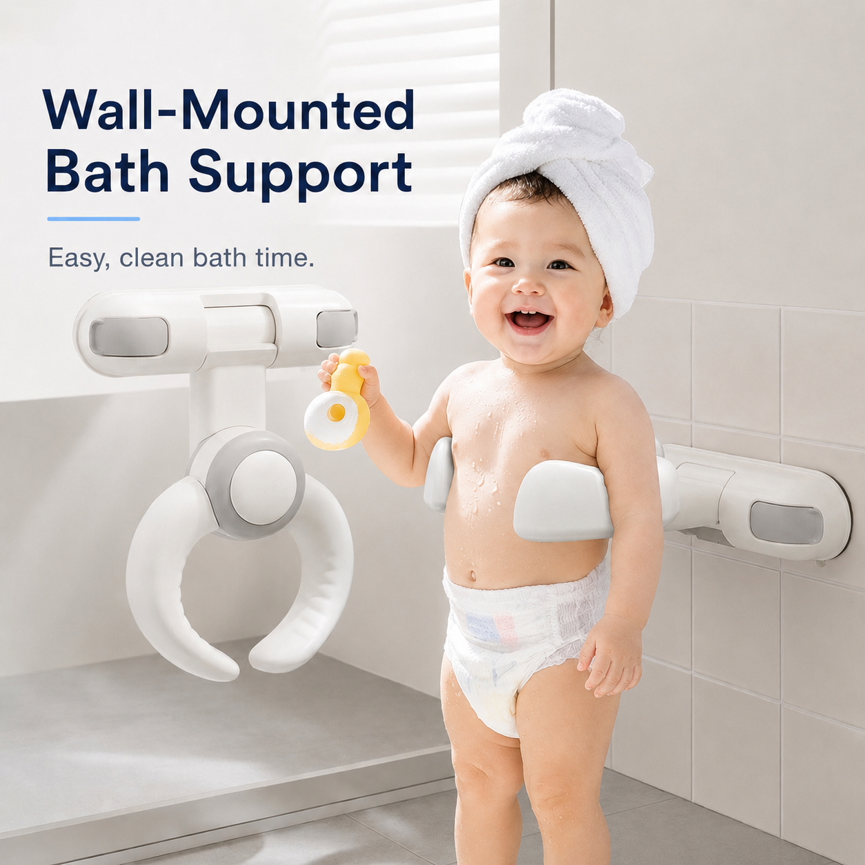 Wall-Mounted Bath Support Rack