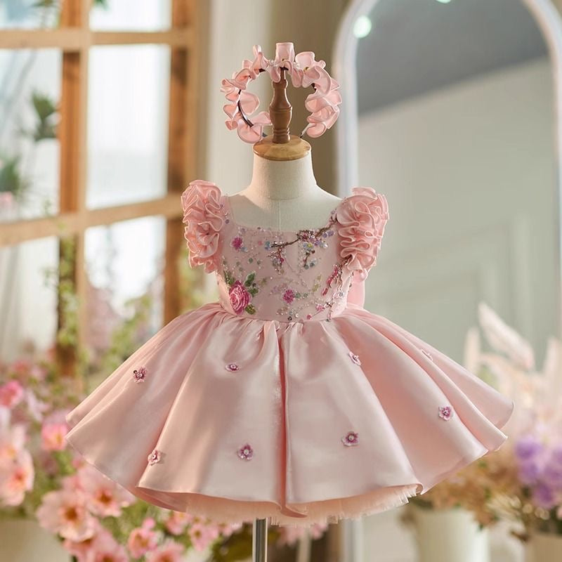 Blush Floral Princess Dress