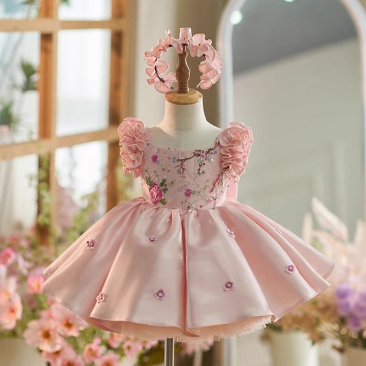Blush Floral Princess Dress